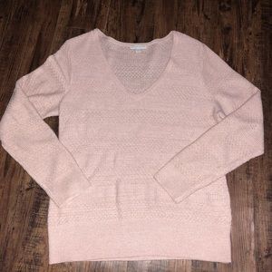 EUC New York & Company Pink Metallic Sweater LG